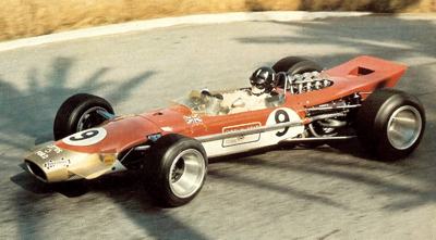 Graham Hill pictured at Monaco in 1968, driving his Lotus 49B